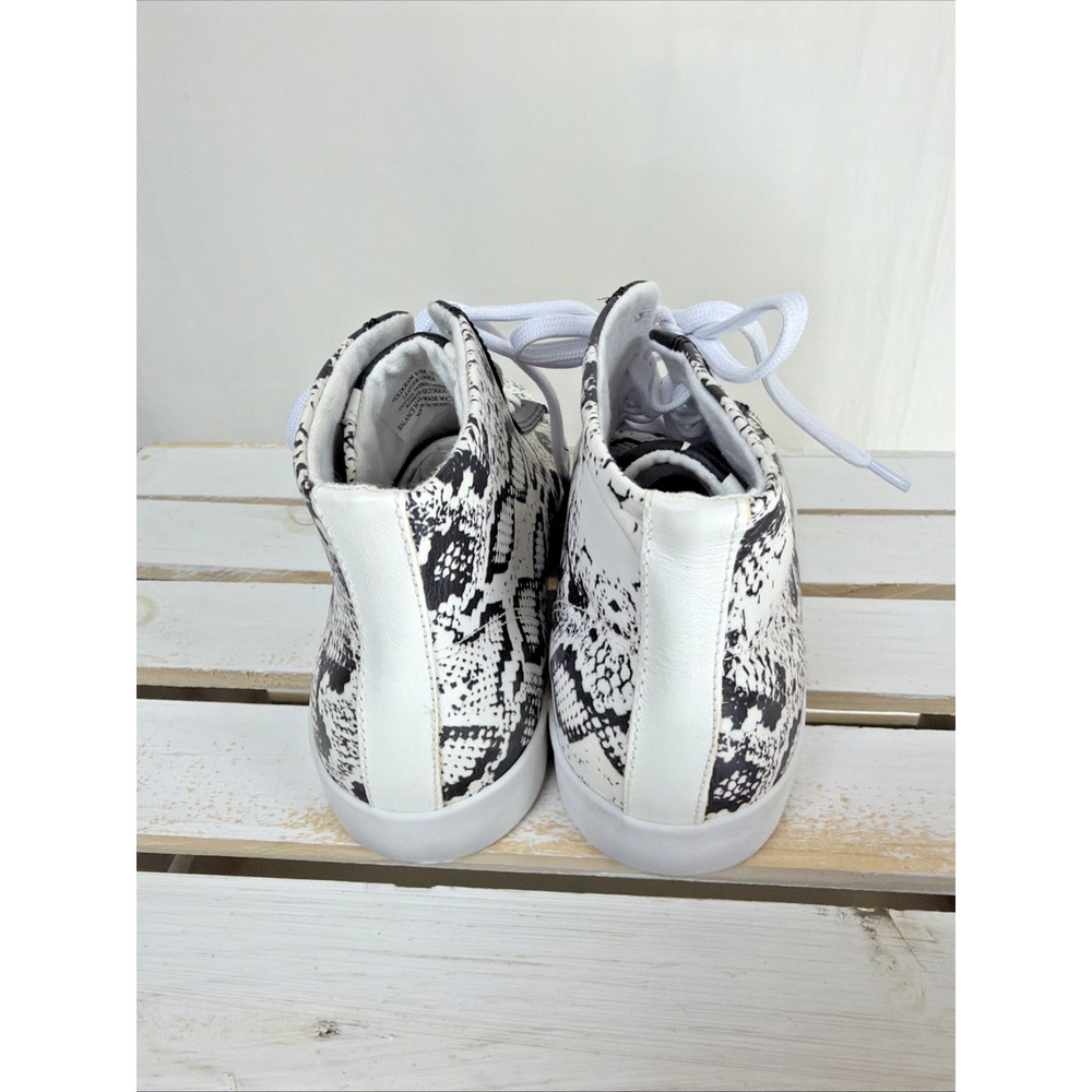 New NO Box OTBT White Black Snakeskin High Top Sneaker #1046 Women 8.5 - Picture 2 of 5